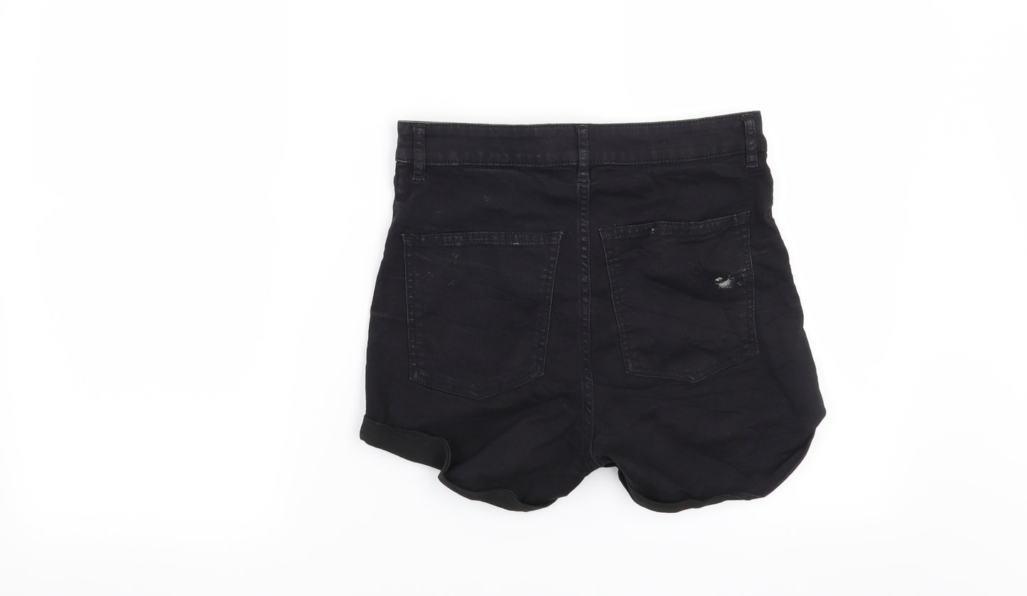 H&M Womens Black   Cut-Off Shorts Size 12