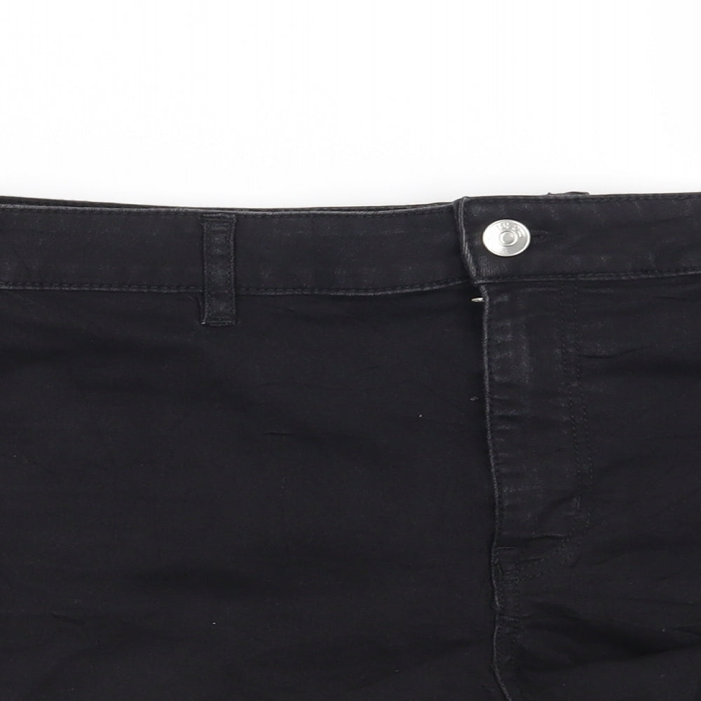 H&M Womens Black   Cut-Off Shorts Size 12