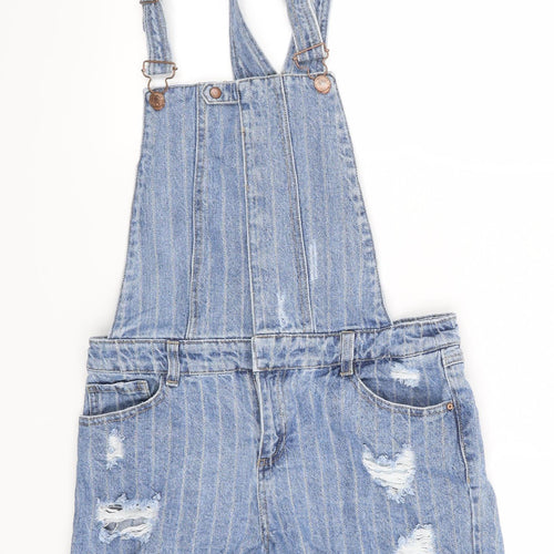 Urban Bliss Womens Blue Striped  Dungaree One-Piece Size 10