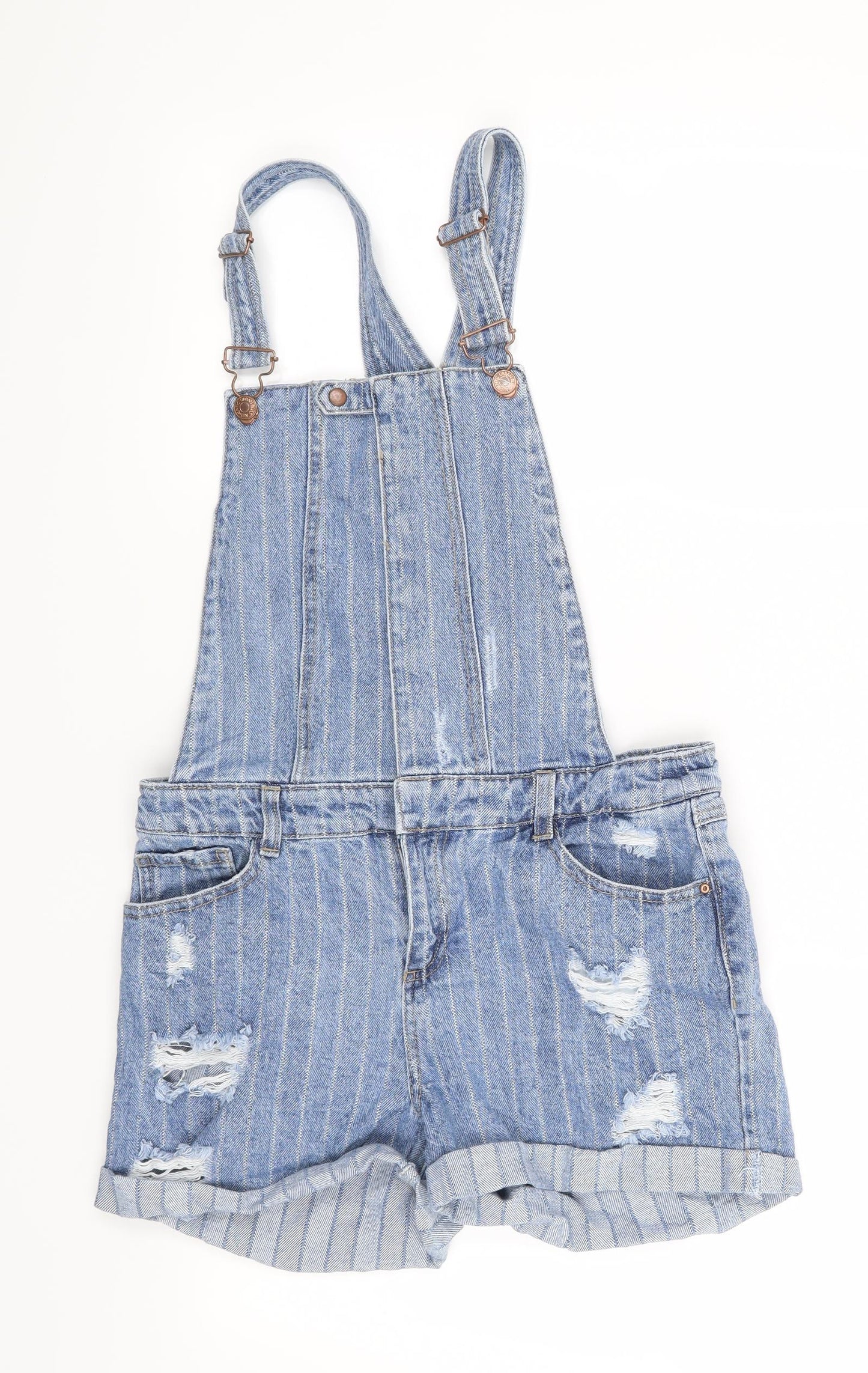 Urban Bliss Womens Blue Striped  Dungaree One-Piece Size 10