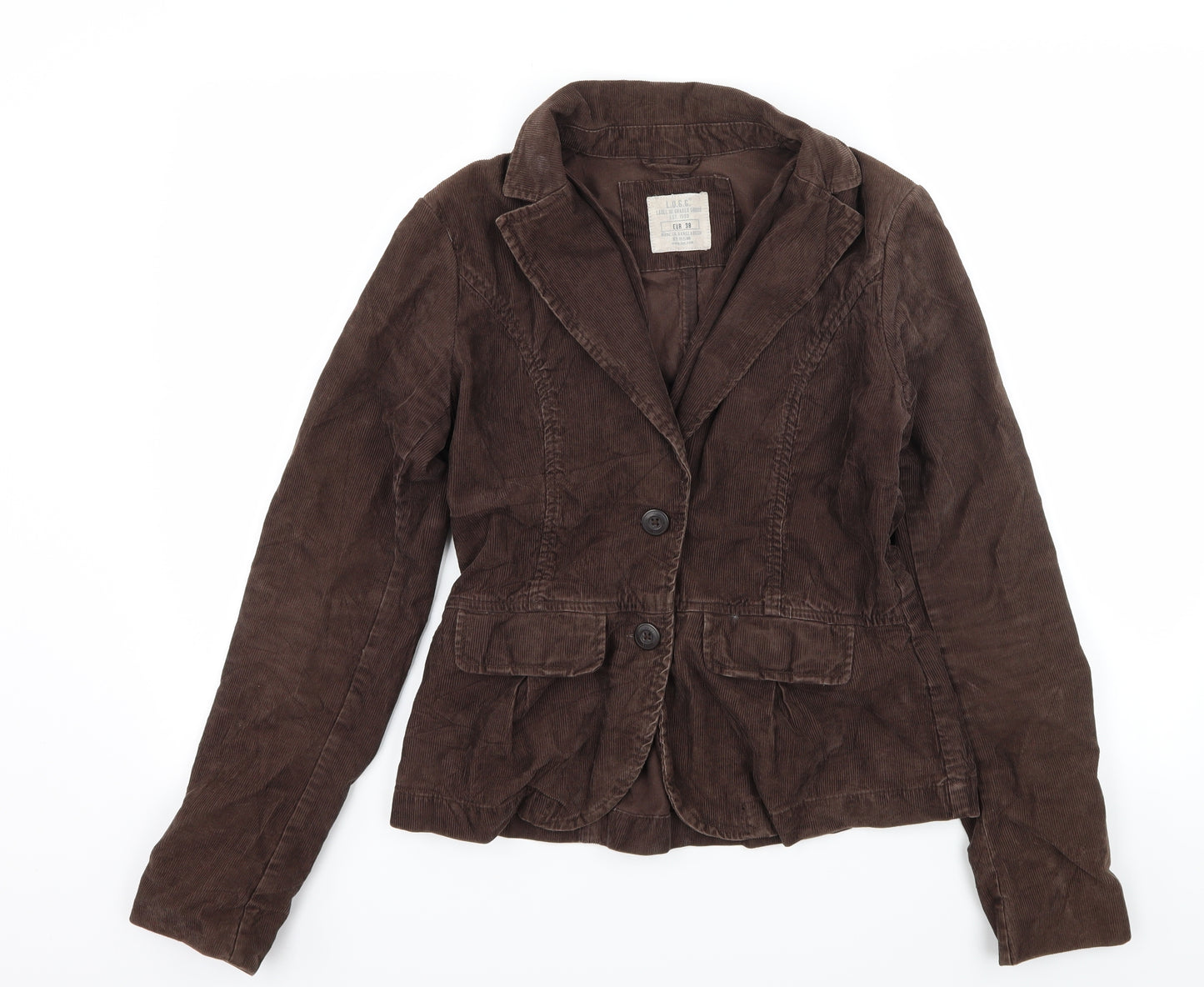 L.O.G.G Womens Brown  Corduroy Jacket Blazer Size 10
