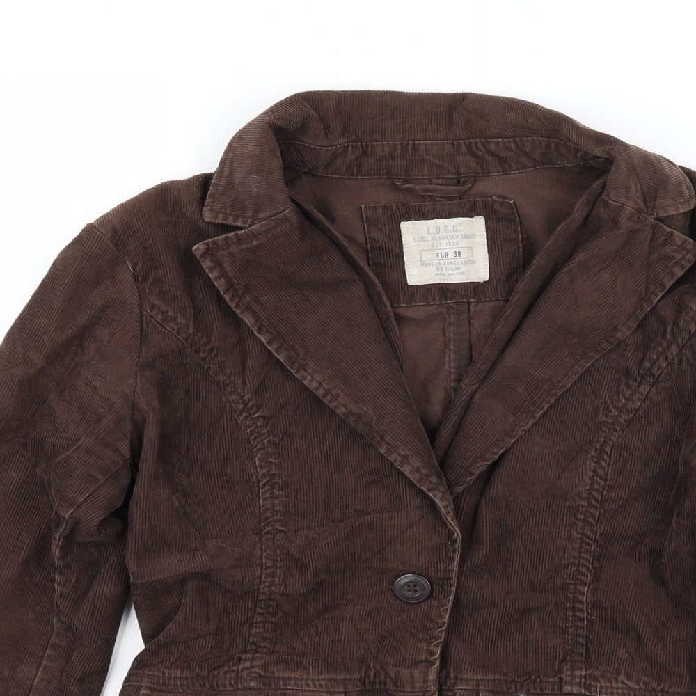 L.O.G.G Womens Brown  Corduroy Jacket Blazer Size 10