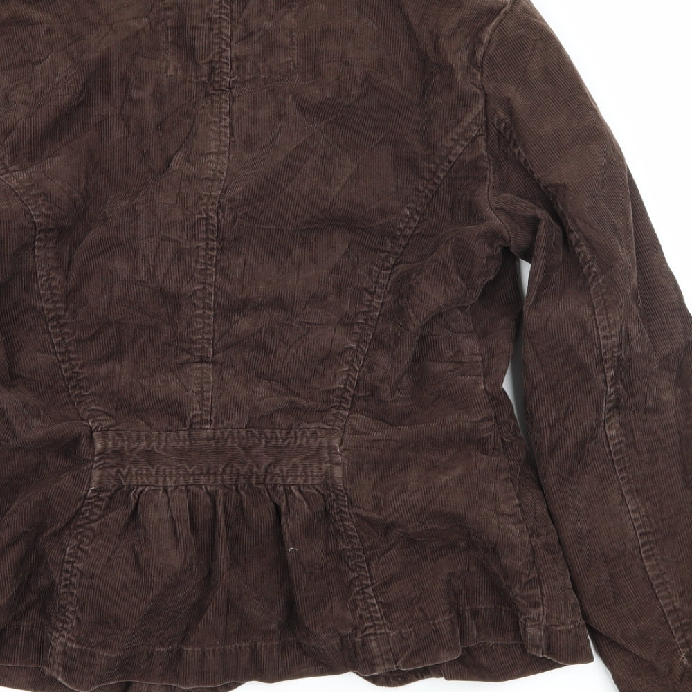 L.O.G.G Womens Brown  Corduroy Jacket Blazer Size 10