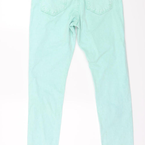 Topshop Womens Green  Denim Skinny Jeans Size 30 L30 in