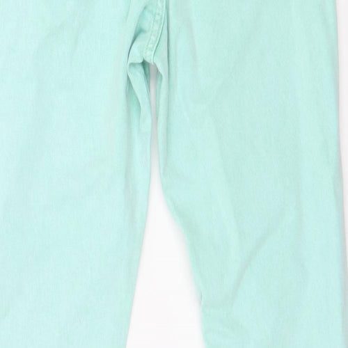 Topshop Womens Green  Denim Skinny Jeans Size 30 L30 in