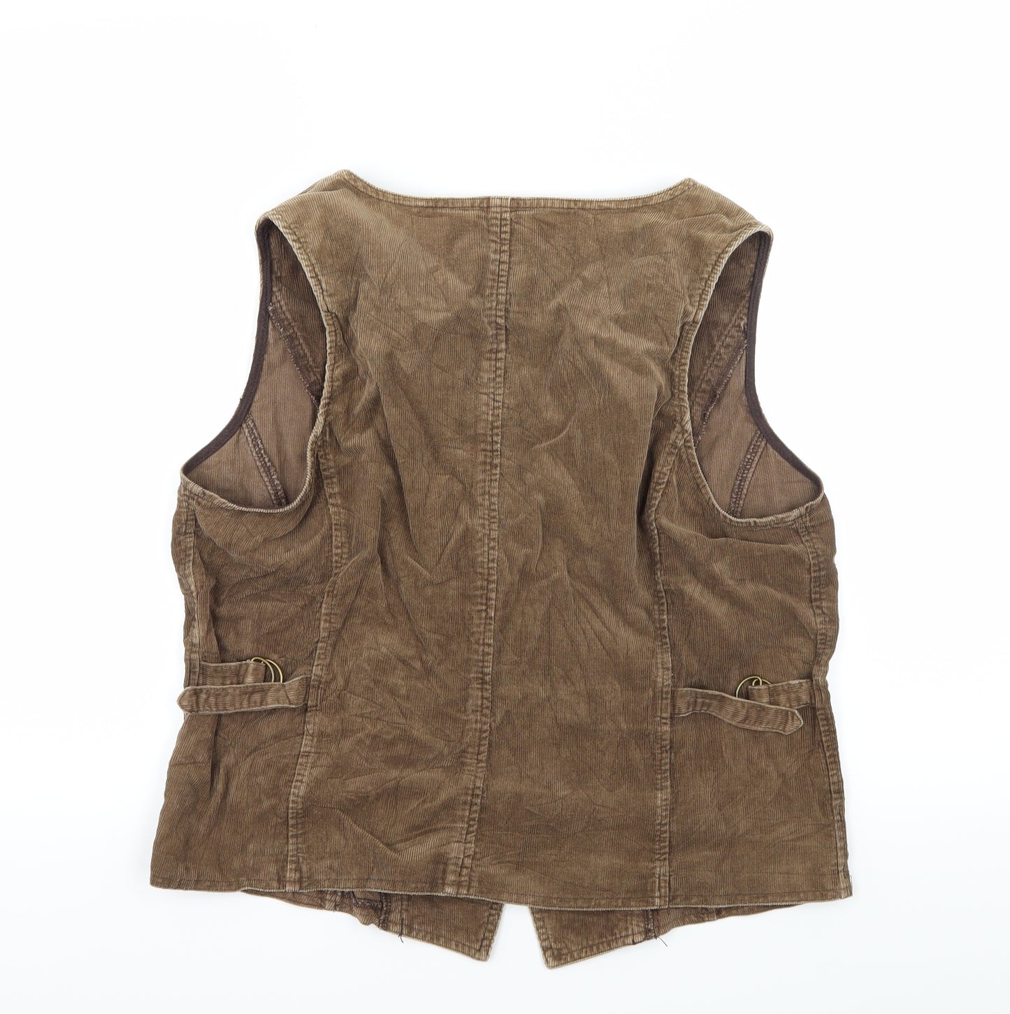 Debenhams Womens Brown  Corduroy Jacket Waistcoat Size 16