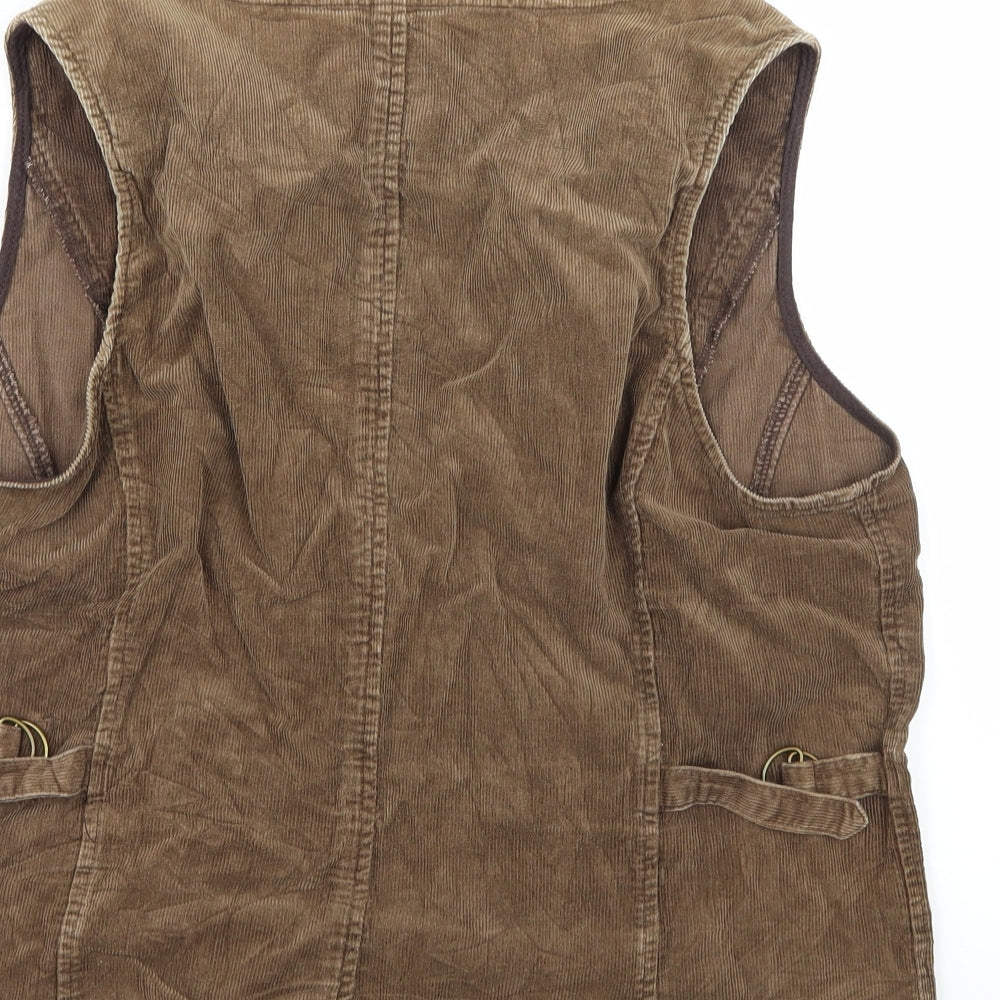 Debenhams Womens Brown  Corduroy Jacket Waistcoat Size 16