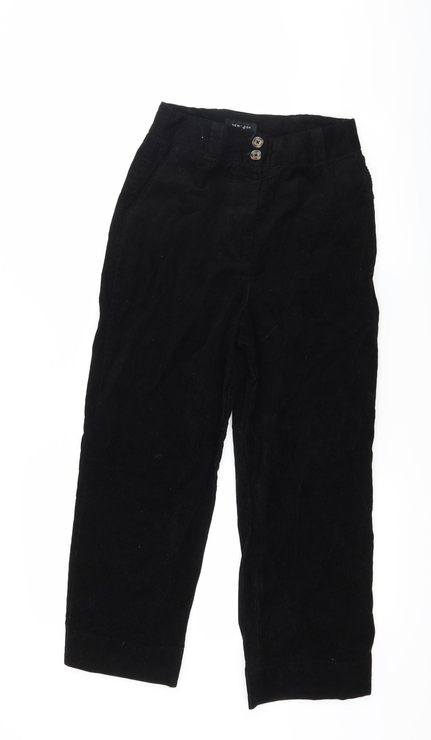 New Look Womens Black  Corduroy Trousers  Size 8 L24 in