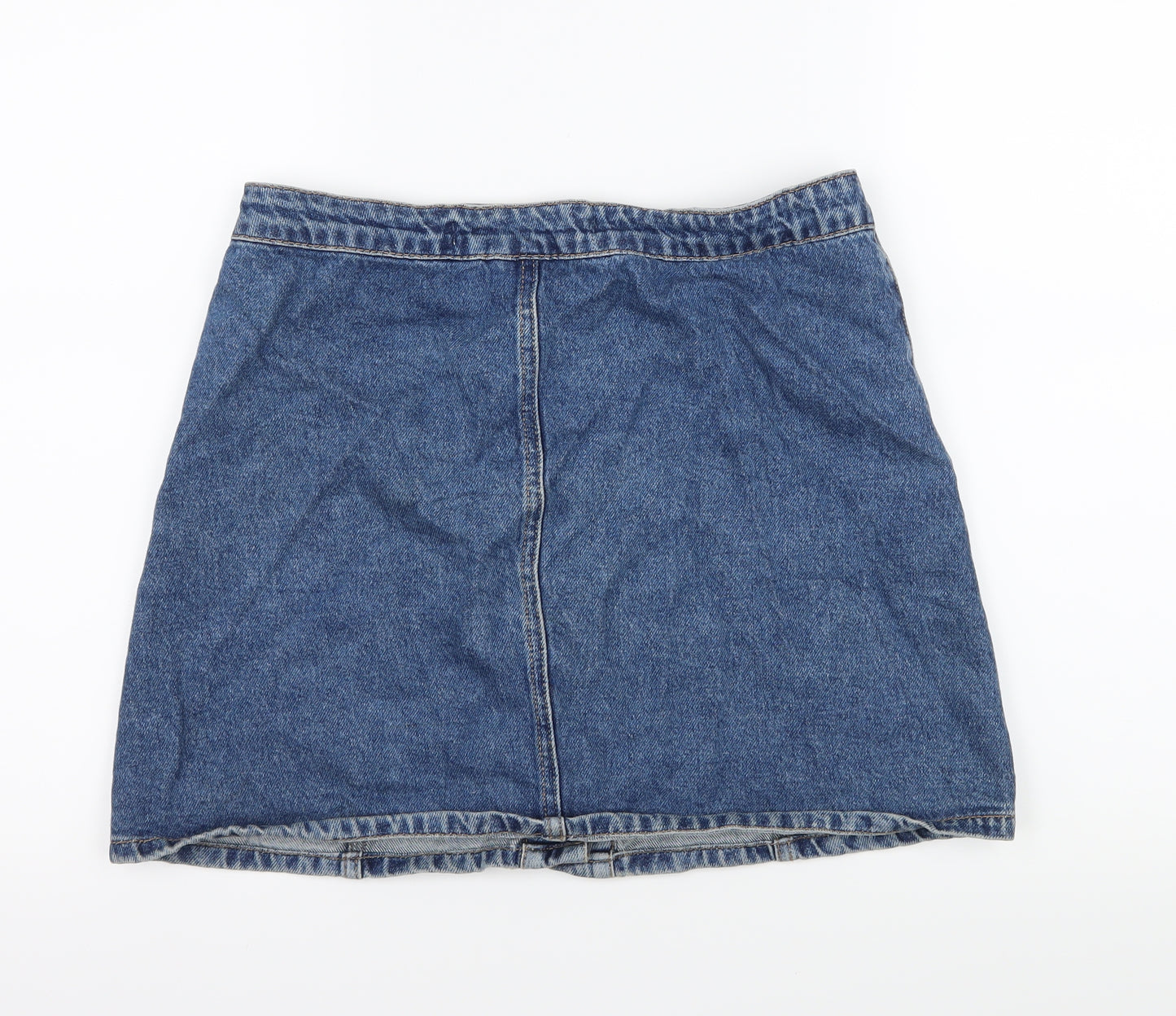 Denim & Co. Womens Blue  Denim A-Line Skirt Size 12