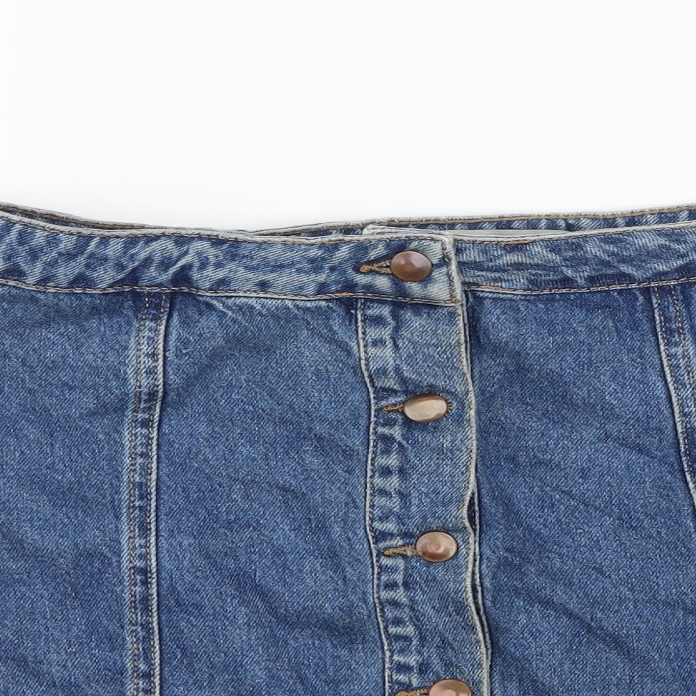 Denim & Co. Womens Blue  Denim A-Line Skirt Size 12