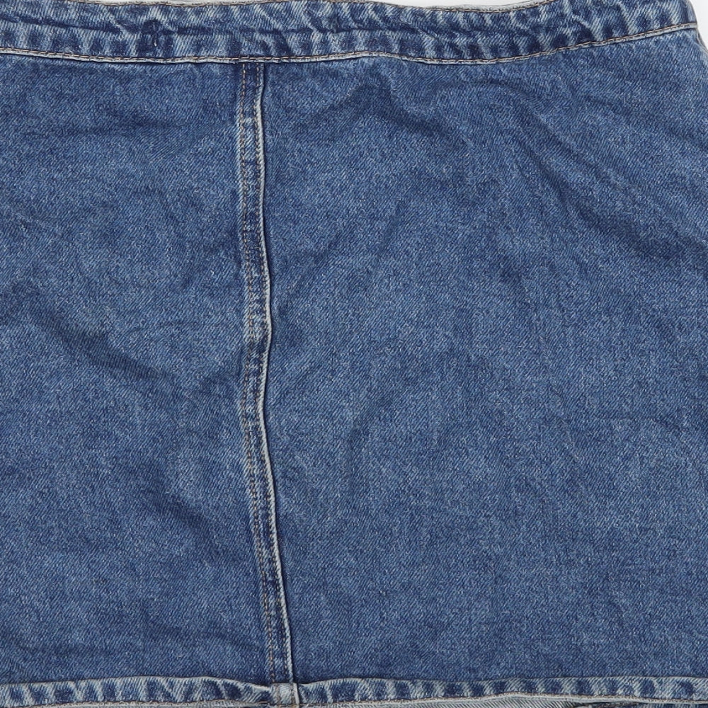 Denim & Co. Womens Blue  Denim A-Line Skirt Size 12