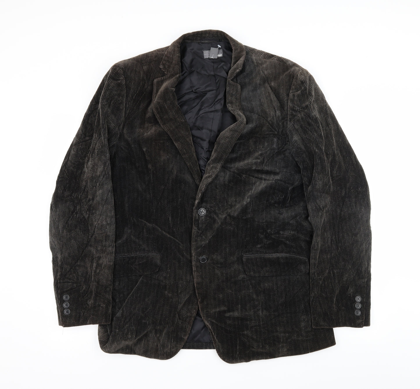 H&M Mens Grey  Corduroy Jacket Blazer Size XL