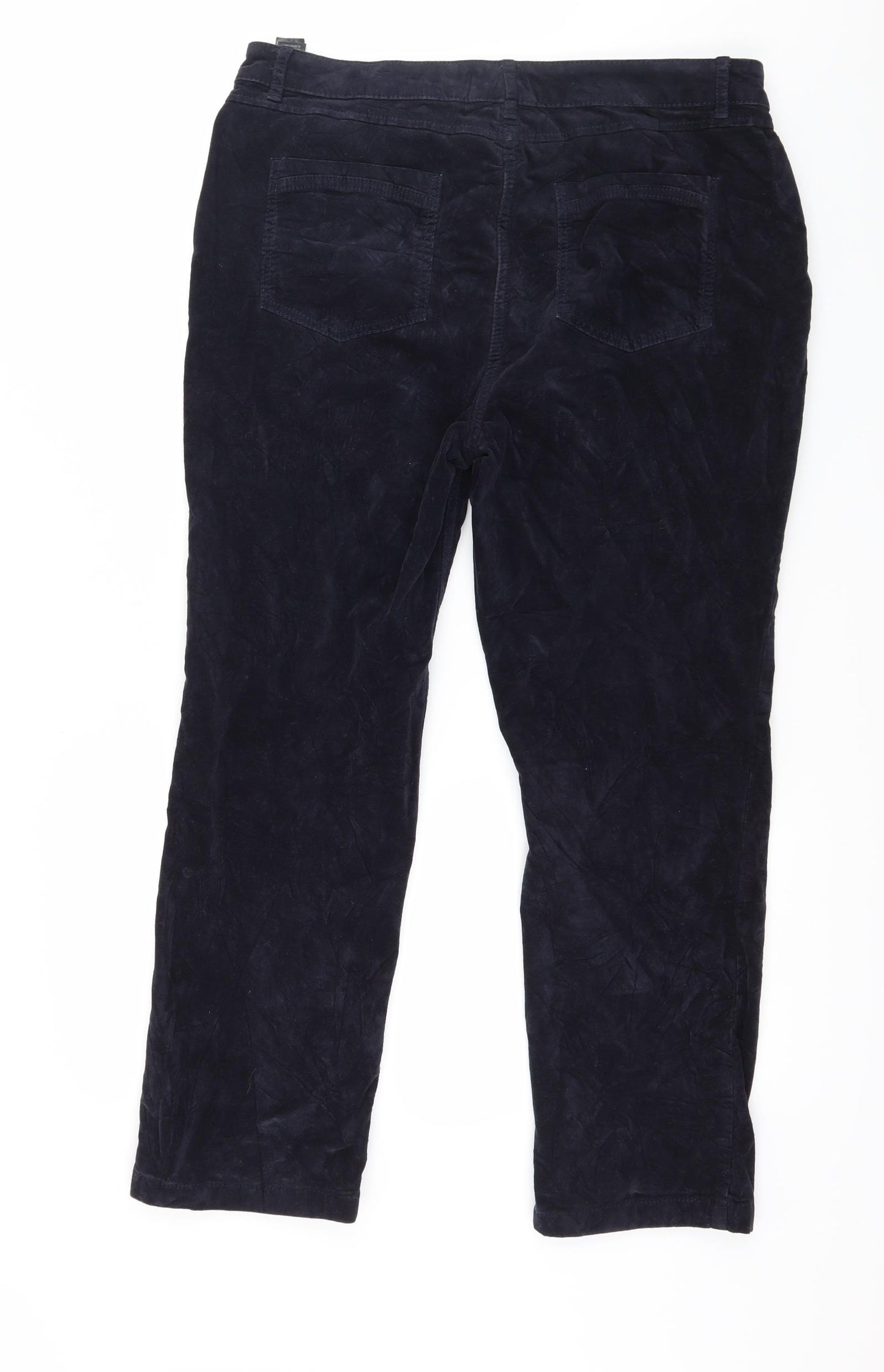 Per Una Womens Blue  Velour Rain Trousers Trousers Size 16 L26 in