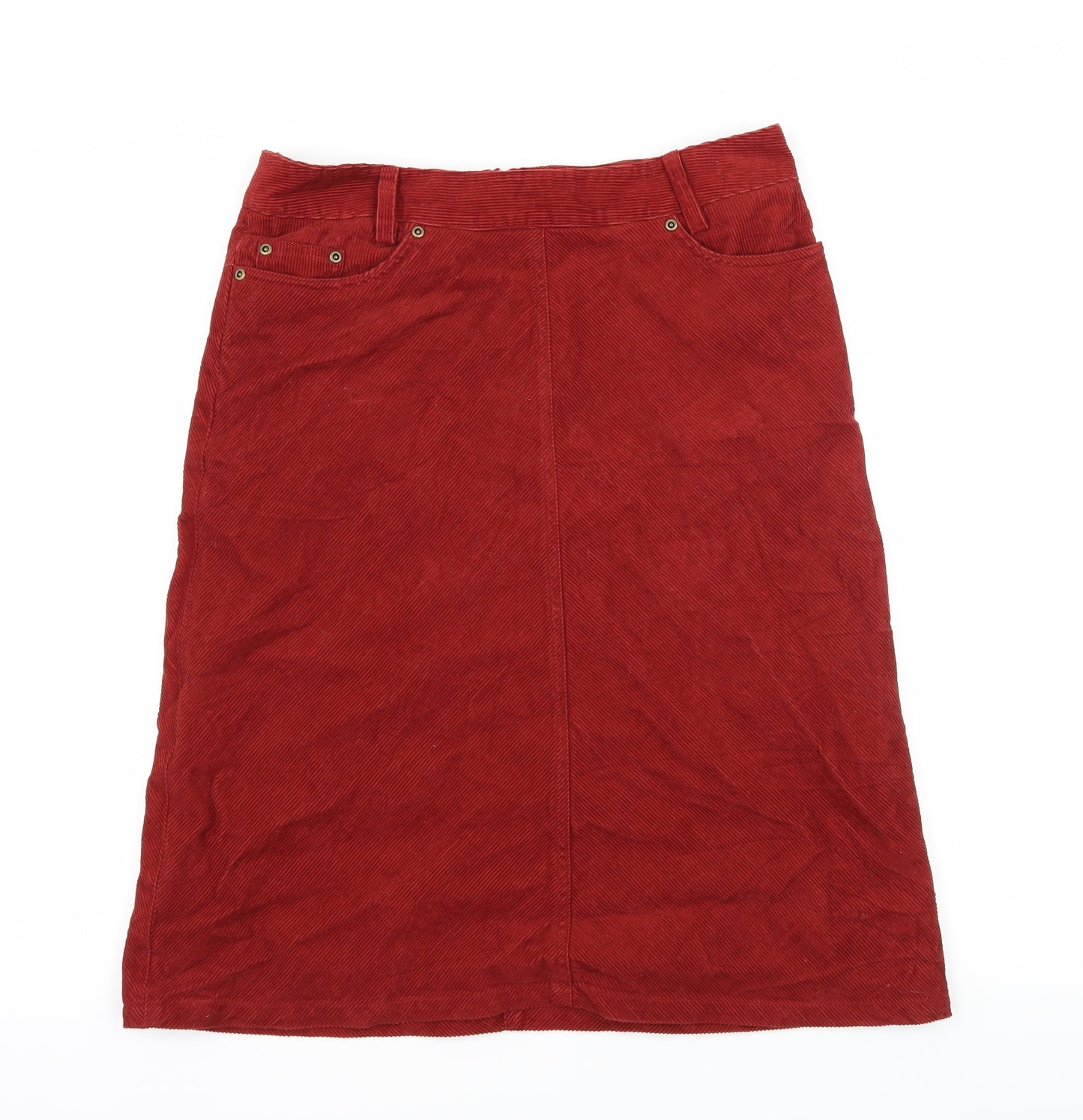 H&M Womens Red  Corduroy A-Line Skirt Size 12