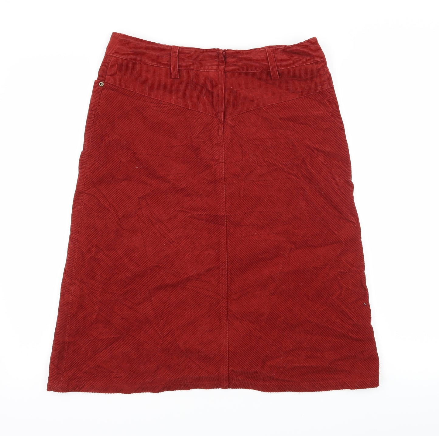 H&M Womens Red  Corduroy A-Line Skirt Size 12