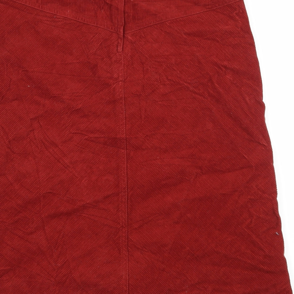 H&M Womens Red  Corduroy A-Line Skirt Size 12