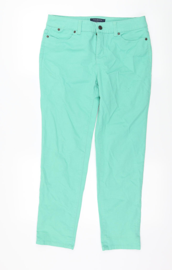 Talbots Womens Green Denim Cropped Jeans Size 6 L27 in