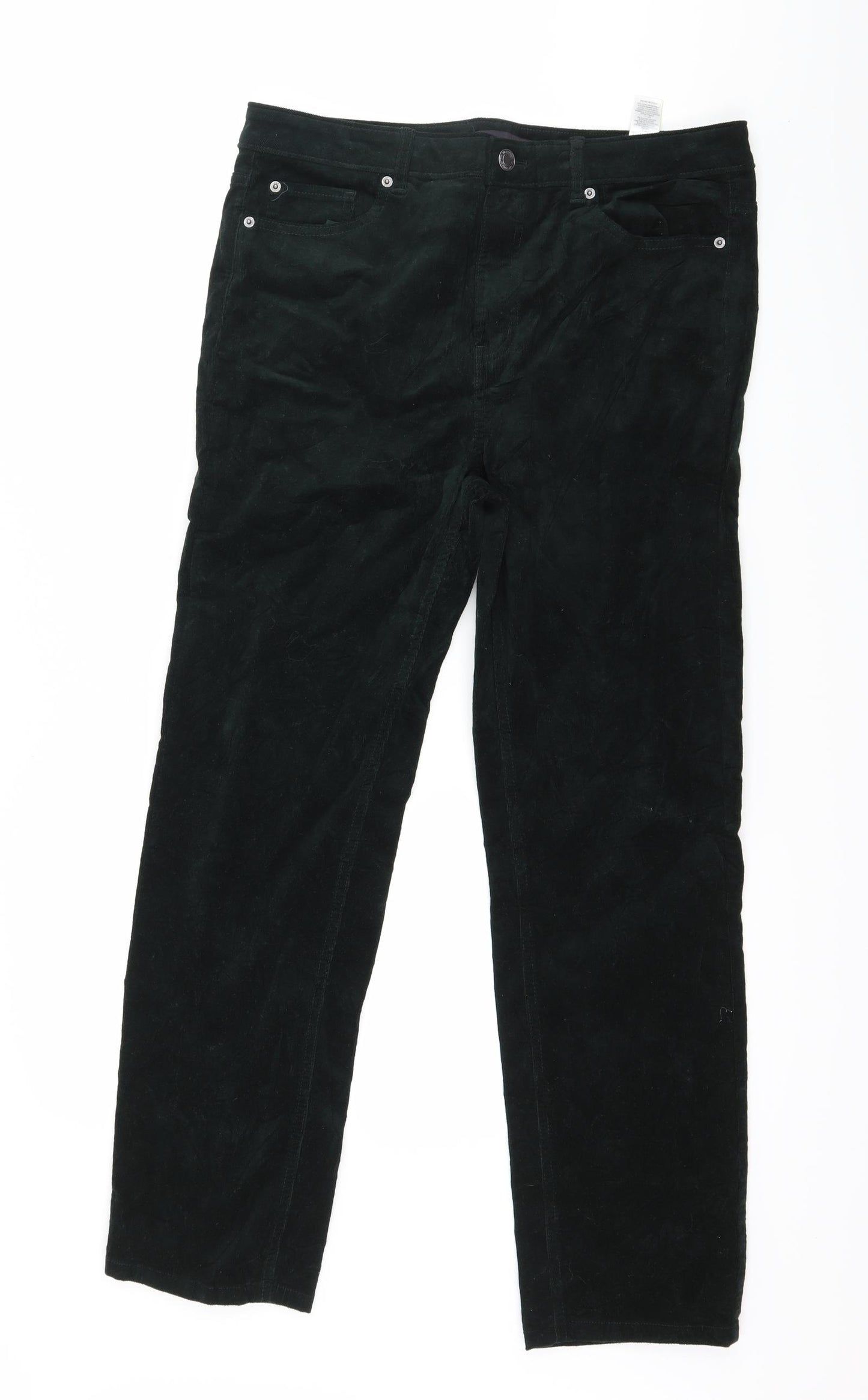 Marks and Spencer Womens Green  Velour Trousers  Size 14 L28 in