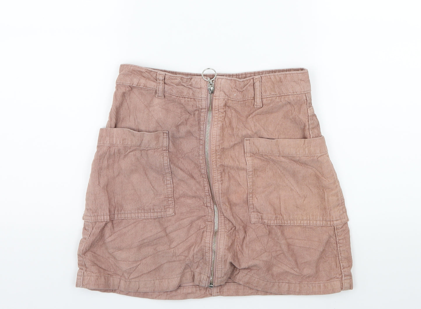 Topshop Womens Pink  Corduroy A-Line Skirt Size 6