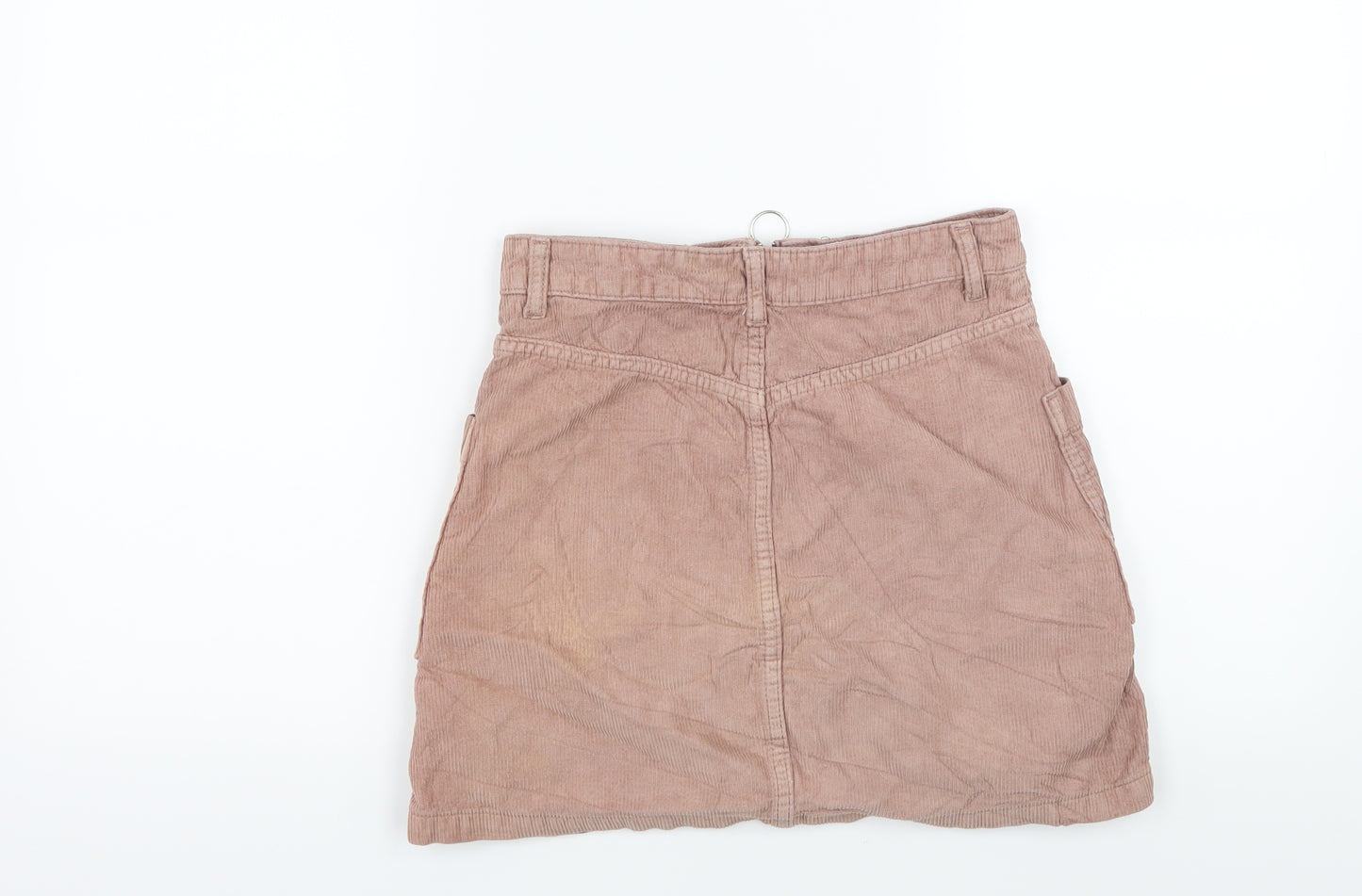 Topshop Womens Pink  Corduroy A-Line Skirt Size 6