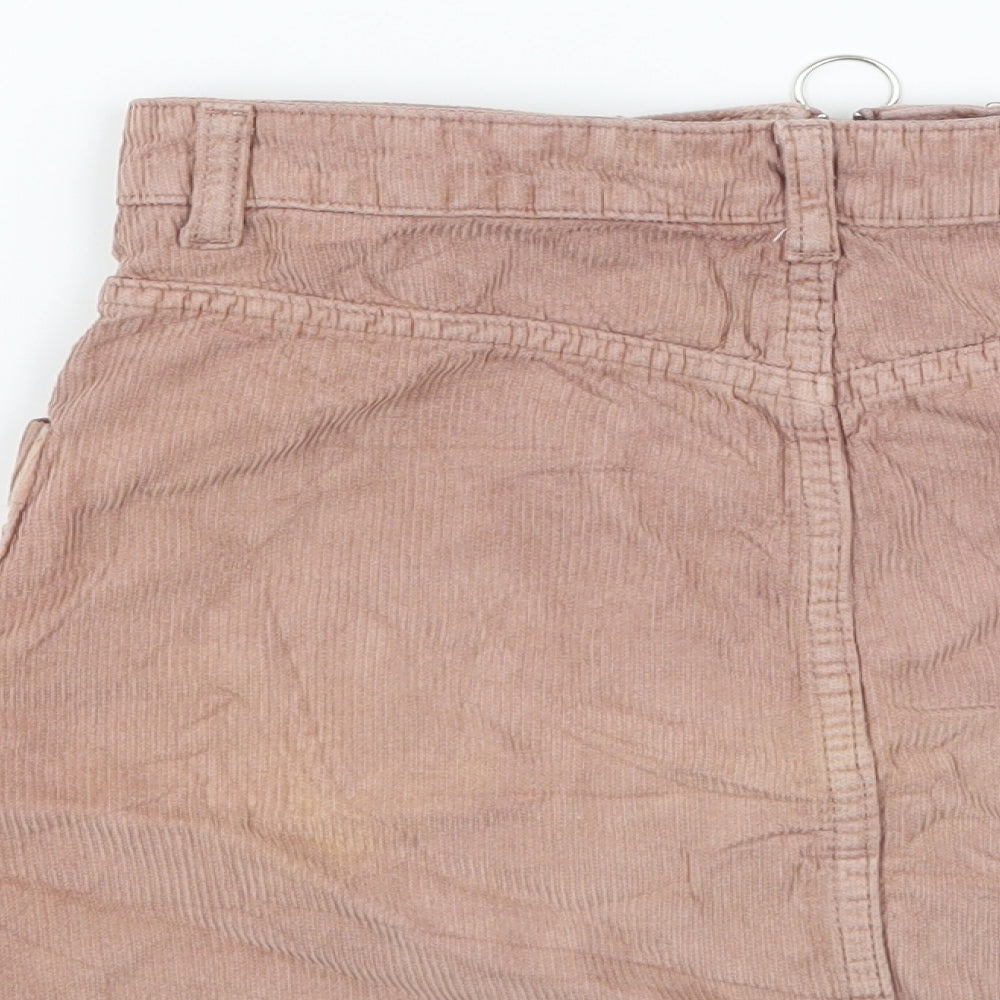 Topshop Womens Pink  Corduroy A-Line Skirt Size 6