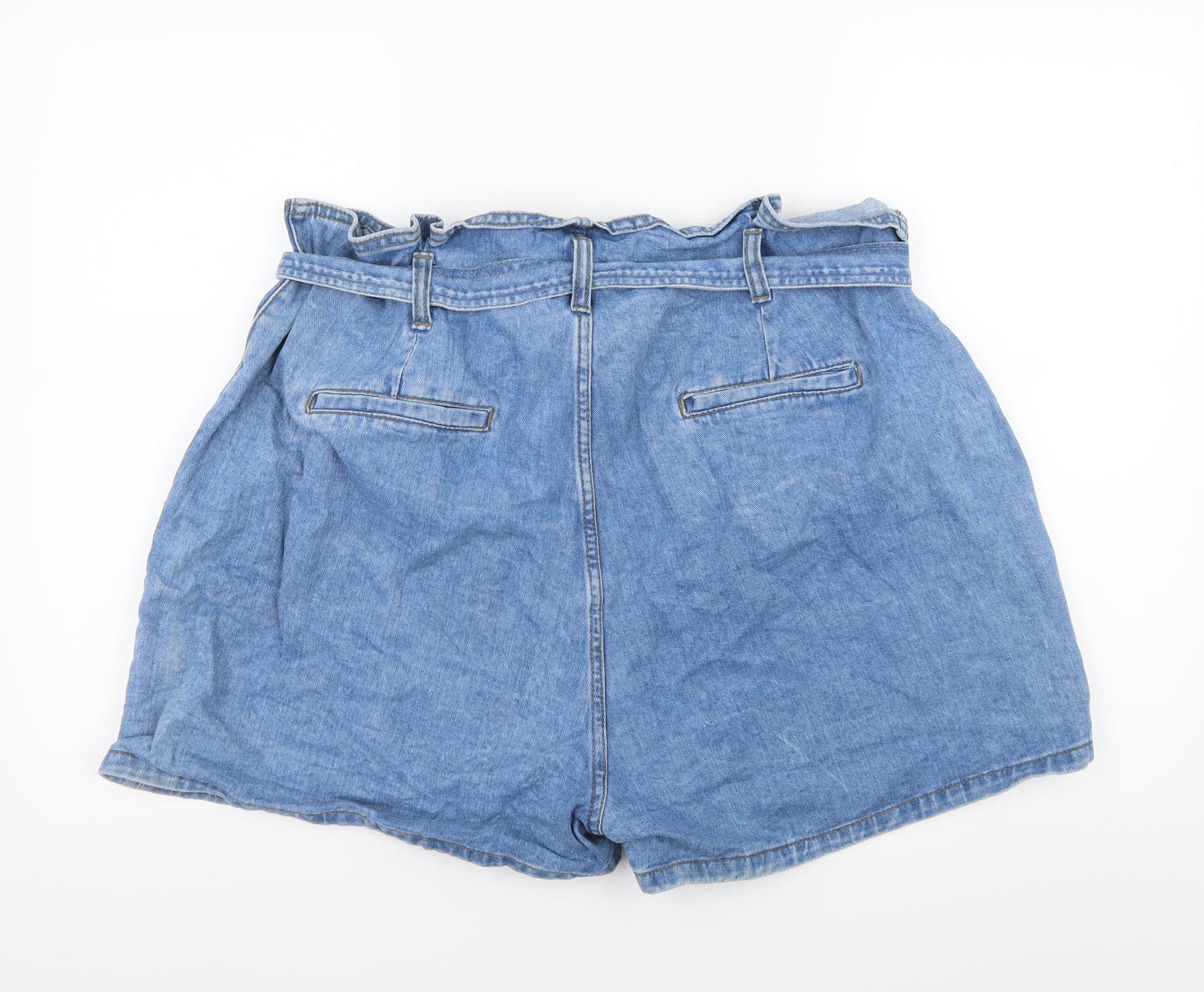 Denim & Co. Womens Blue  Denim Paperbag Shorts Size 20