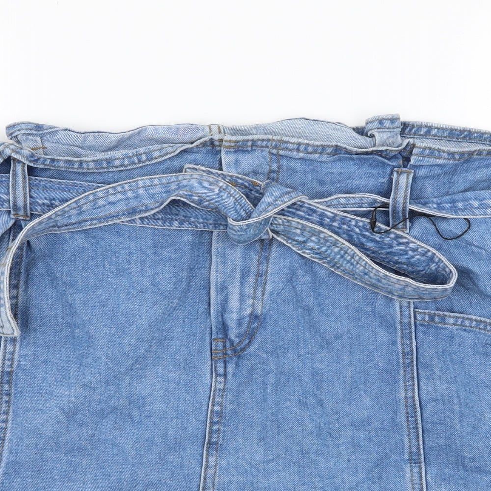 Denim & Co. Womens Blue  Denim Paperbag Shorts Size 20