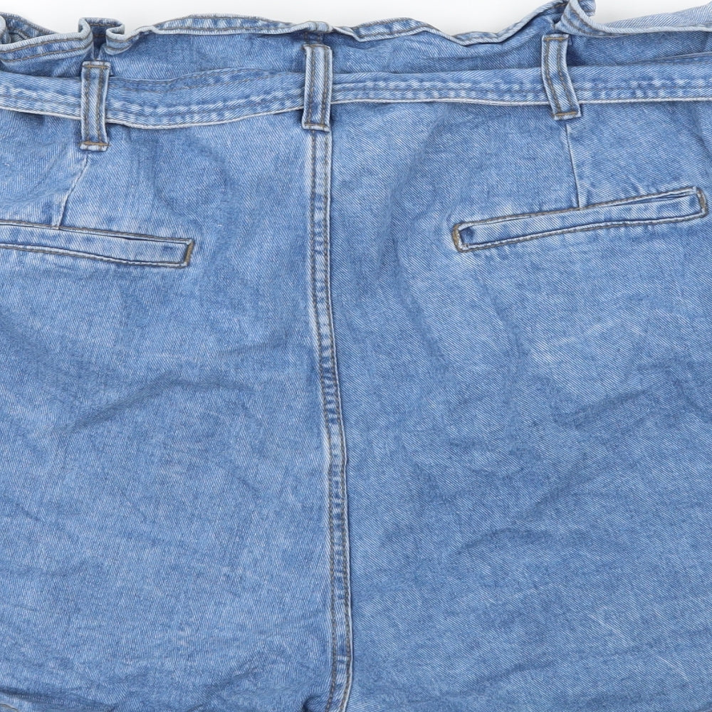 Denim & Co. Womens Blue  Denim Paperbag Shorts Size 20