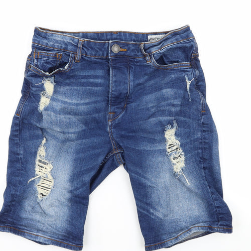 Denim & Co. Mens Blue  Denim Bermuda Shorts Size 32