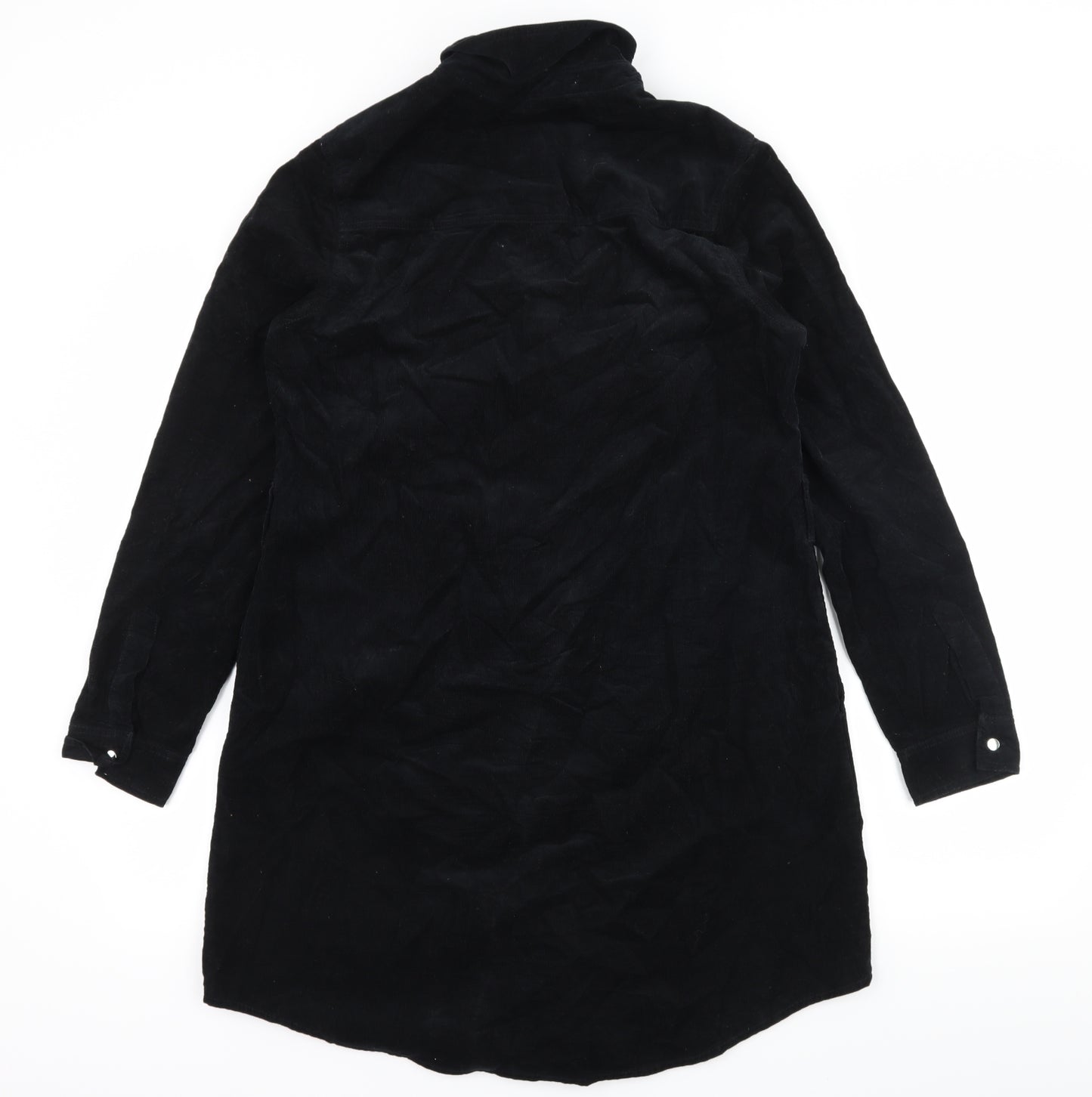 New Look Womens Black  Corduroy Shirt Dress  Size 12