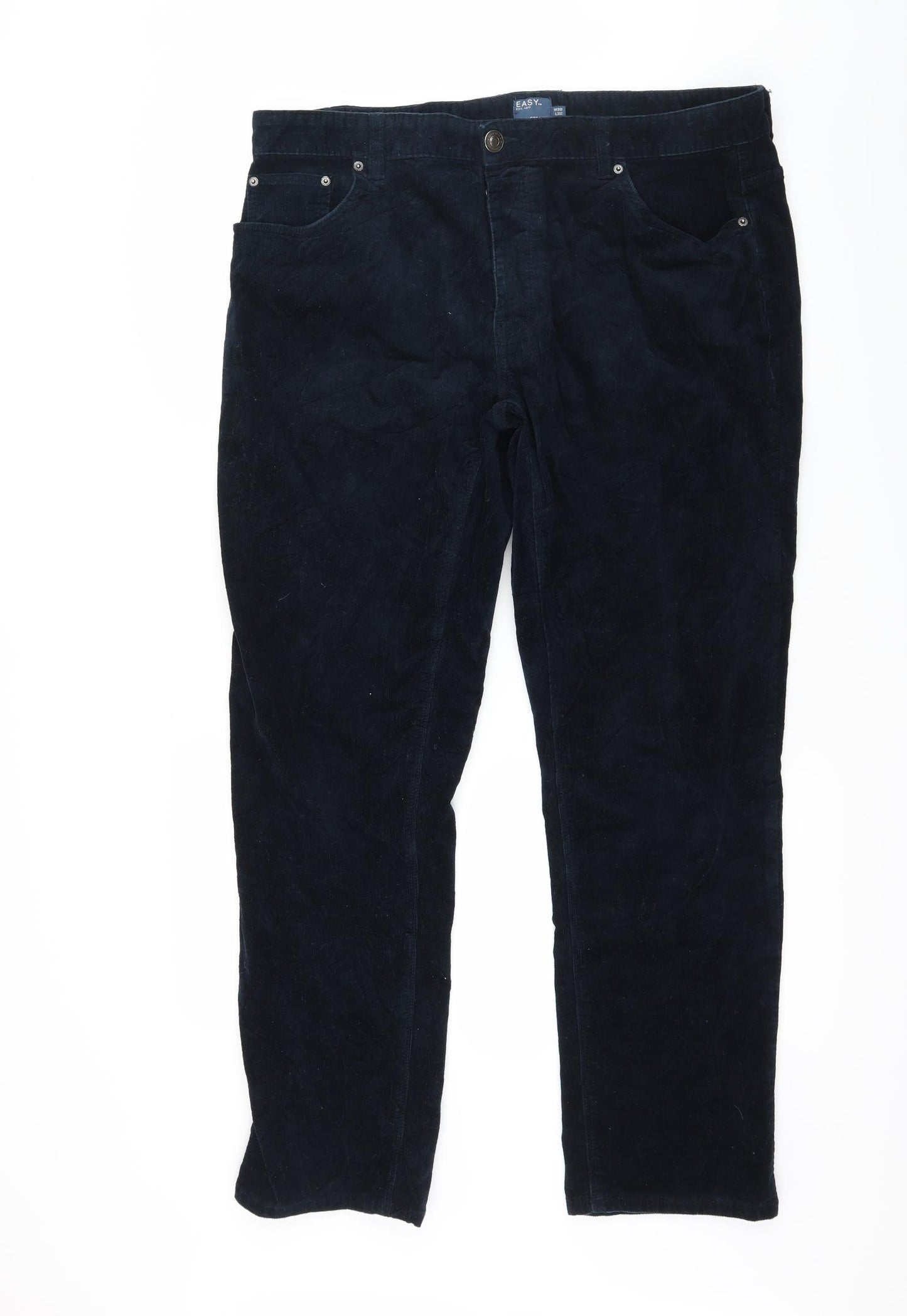 Easy Mens Blue  Corduroy Trousers  Size 38 L32 in