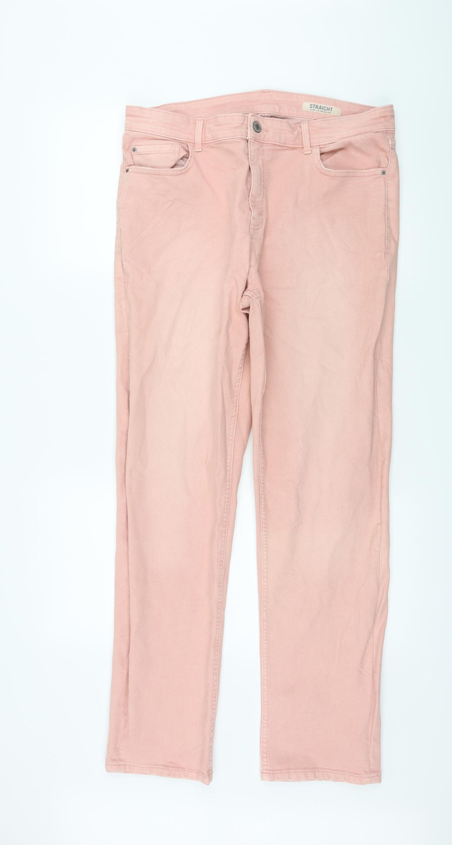 Marks and Spencer Womens Pink  Denim Skinny Jeans Size 16 L30 in