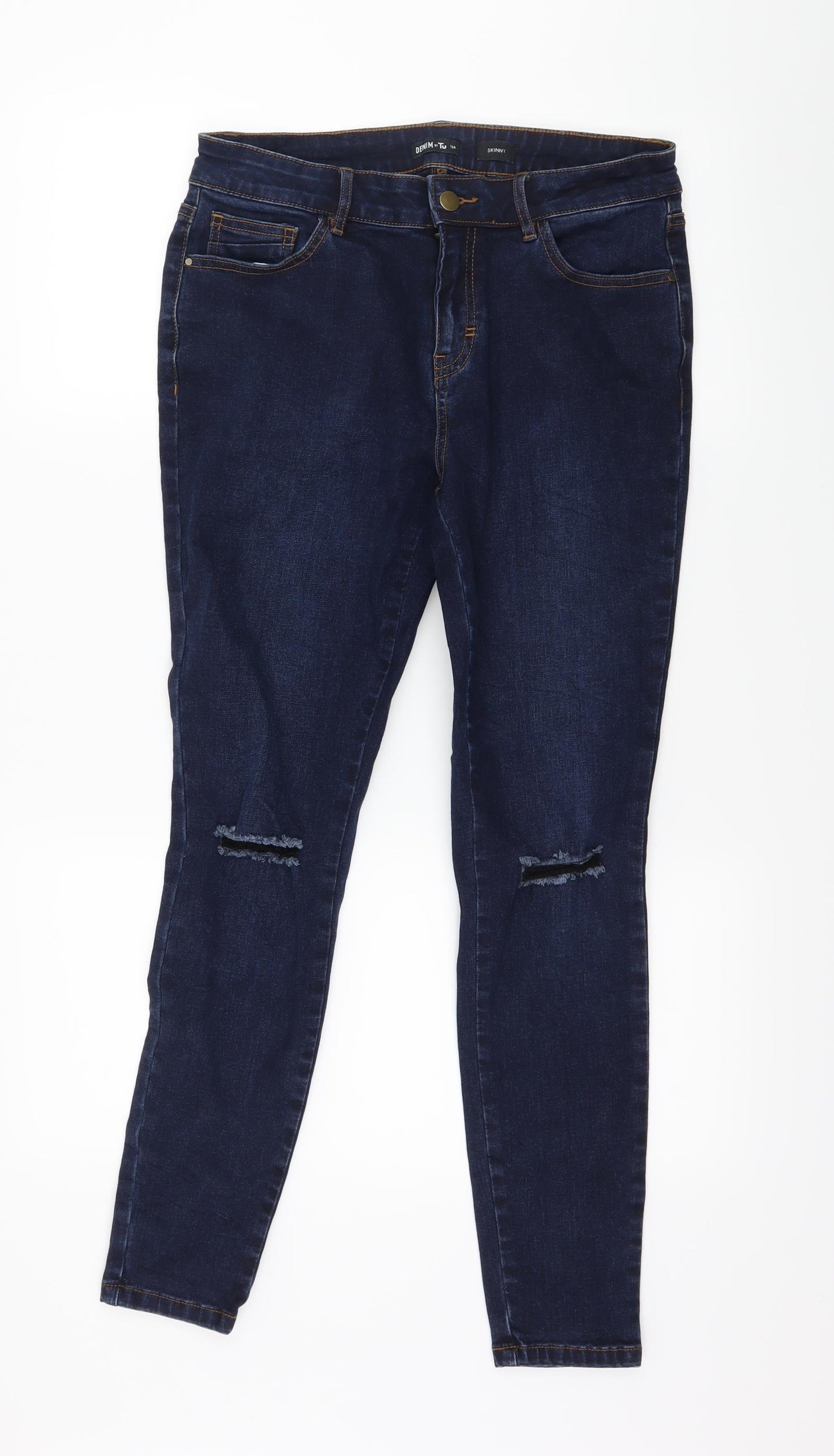 Tu Womens Blue  Denim Skinny Jeans Size 12 L27 in