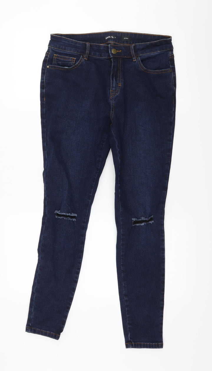 Tu Womens Blue Denim Skinny Jeans Size 12 L27 in