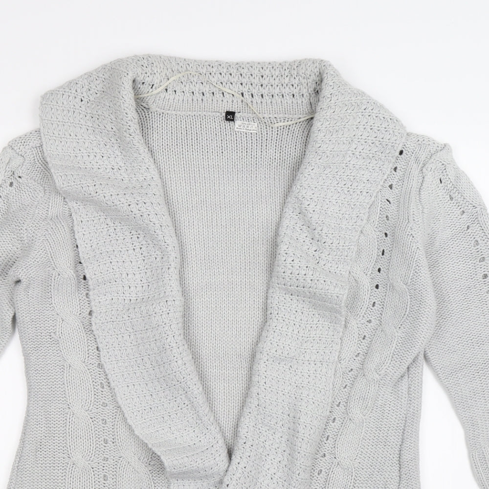Preworn Womens Grey  Knit Cardigan Jumper Size XL