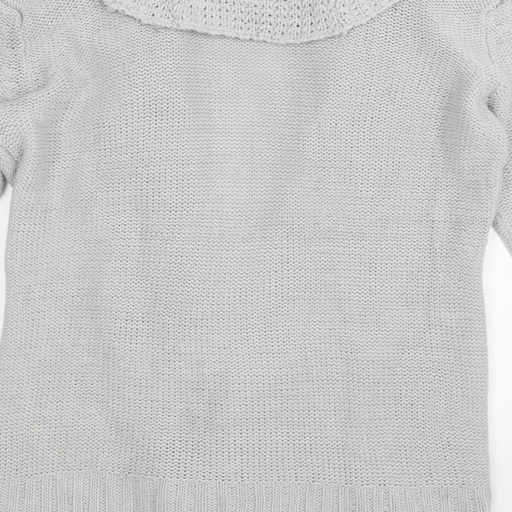 Preworn Womens Grey  Knit Cardigan Jumper Size XL