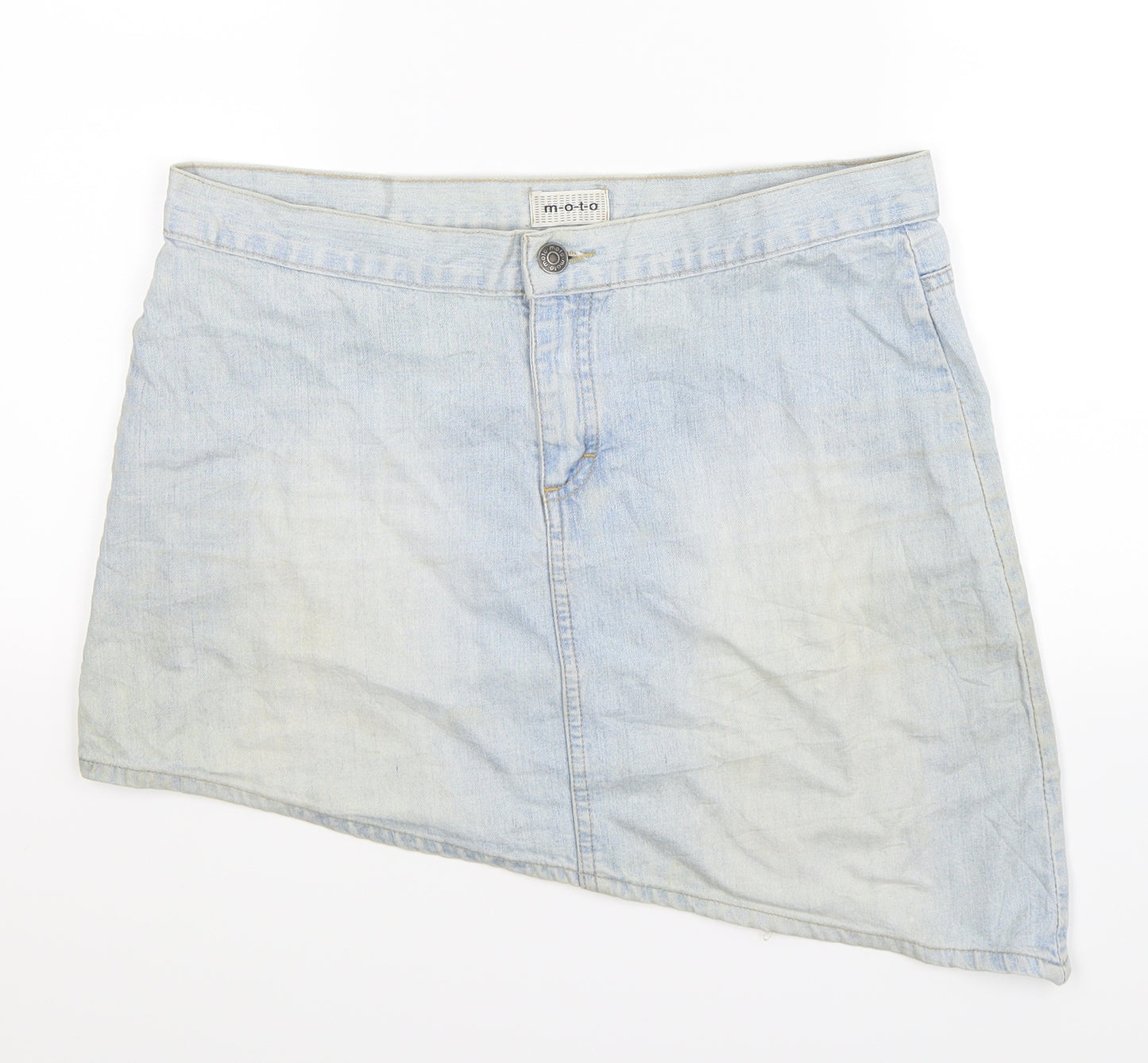 Topshop Womens Blue  Denim Mini Skirt Size 12