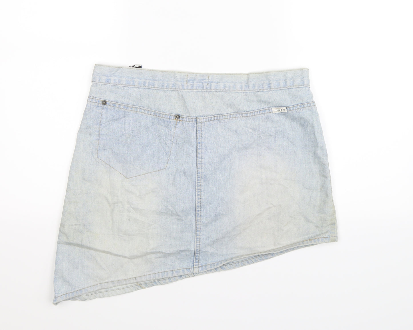 Topshop Womens Blue  Denim Mini Skirt Size 12