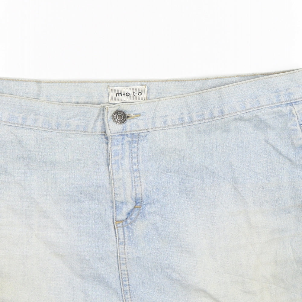Topshop Womens Blue  Denim Mini Skirt Size 12