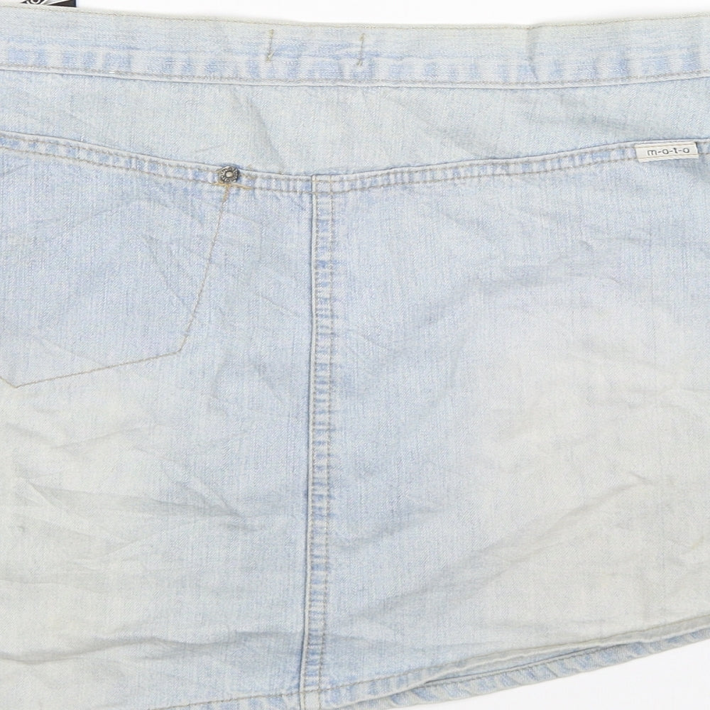 Topshop Womens Blue  Denim Mini Skirt Size 12