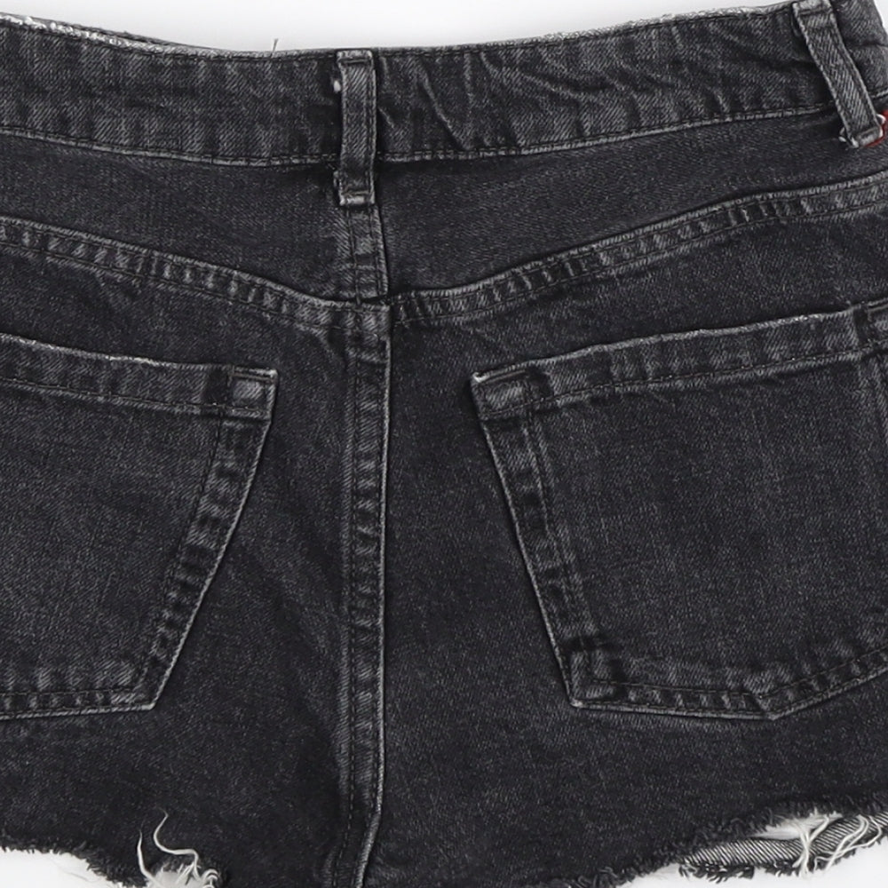Topshop Womens Grey  Denim Hot Pants Shorts Size 6