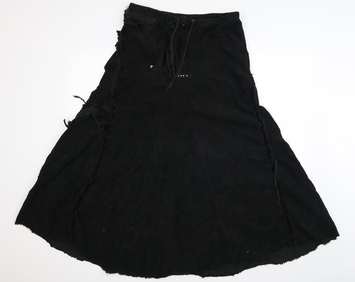 River Island Womens Black  Corduroy Maxi Skirt Size 10