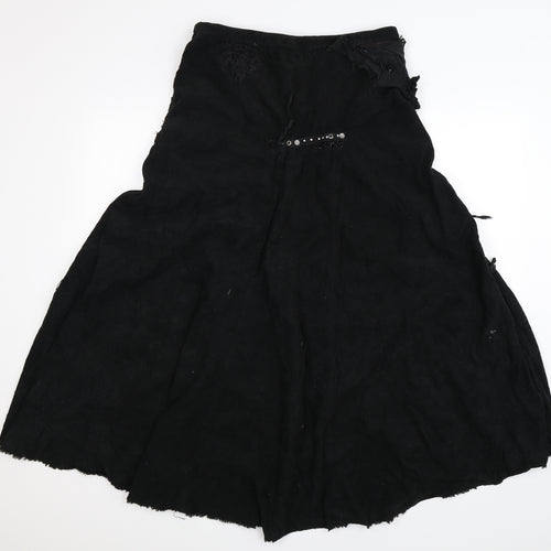 River Island Womens Black  Corduroy Maxi Skirt Size 10