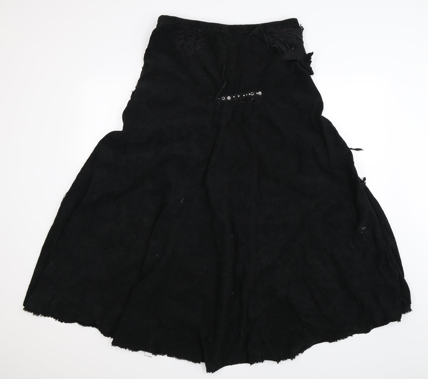 River Island Womens Black  Corduroy Maxi Skirt Size 10