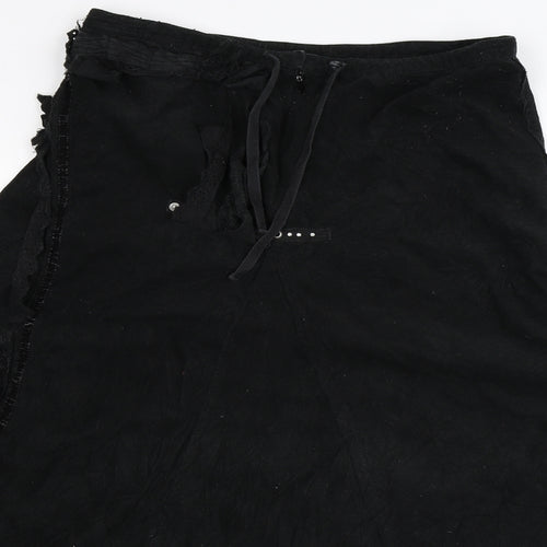 River Island Womens Black  Corduroy Maxi Skirt Size 10
