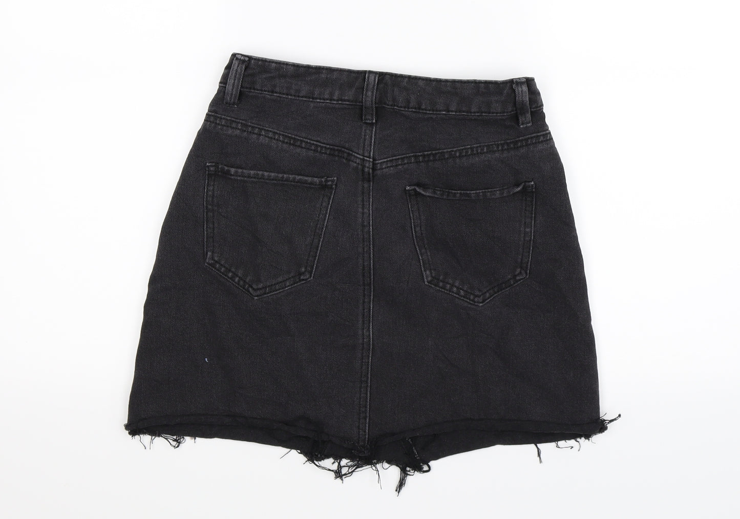 Denim Co Womens Black  Denim A-Line Skirt Size 6