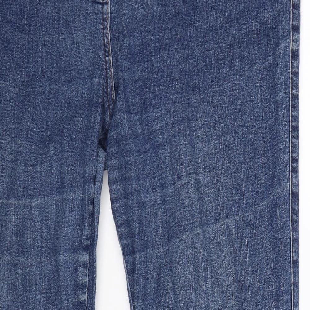 M&Co Womens Blue  Denim Straight Jeans Size 16 L30 in