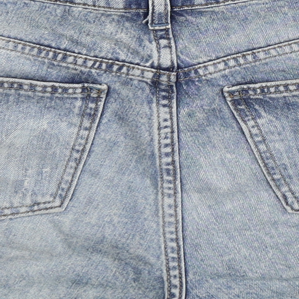 Topshop Womens Blue  Denim Hot Pants Shorts Size 10 - Distressed