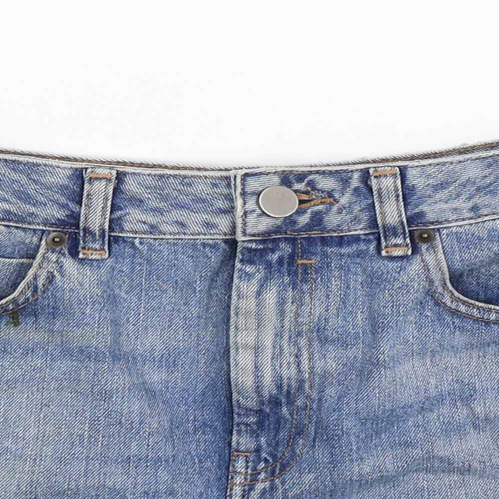 ASOS Womens Blue  Denim Hot Pants Shorts Size 12