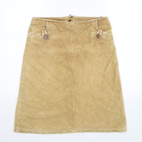 Divided Womens Beige  Corduroy A-Line Skirt Size 12